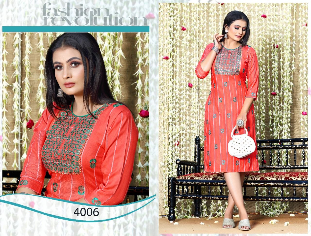 Morning Star 4001 Rayon Ethnic Wear Straight Designer Kurti Collection